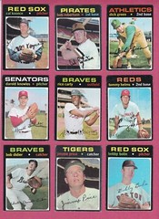 1971 Topps Baseball Cards, VG to EX+, commons #402 – 597 to complete your set
