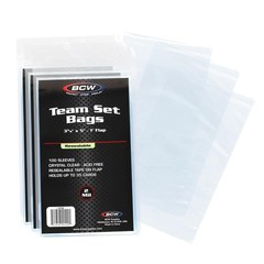 BCW Resealable Team Set Bags – 300 Count | Holds 35 Loose Cards or 5 Clear