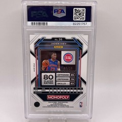 2022-23 PANINI PRIZM MONOPOLY JADEN IVEY RC NEON GREEN PRIZM #’D /10 PSA 10 #26