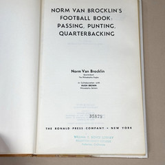 Norm Van Brocklin’s Football Book: Passing, Punting, Quarterbacking-Vtg 1961 HC