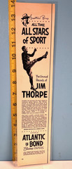 1953 Jim Thorpe All-Time All-Stars Athletic Bond Business Papers Print Ad