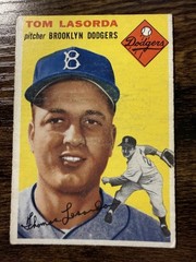 1954 TOPPS BASEBALL CARD #132 TOM LASORDA RC BROOKLYN DODGERS ROOKIE CARD