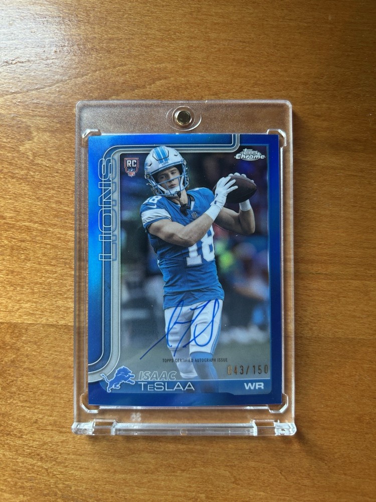 2025 Topps Chrome Rookie Autographs Isaac TeSlaa Blue Refractor /150