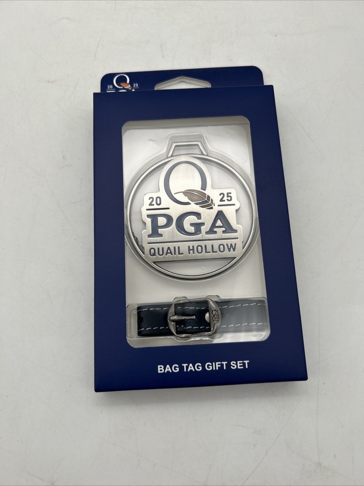 PGA Championship 2025 golf Bag Tag Quail Hollow metal with buckle strap – New