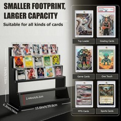 5 Tier Wooden Card Display Stand – Vertical Card Holder Display for Trading C…