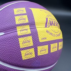 Vtg Spalding/LA LAKERS NBA Souvenir/Kid Toy Mini 7″ Basketball; Purple/Yellow