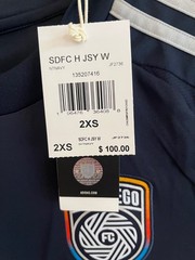 San Diego FC 2025/26 Navy Jersey – WOMENS 2XS – Adidas – Retails $100 – NWT