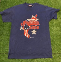 Vintage Cleveland Indians shirt medium new Chief Wahoo blue mens Y2K 2002 adult