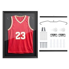 Uimoso Wooden Display Case for Sports Jerseys, 35.4×27.6×1.5 in Shadow Box Frame