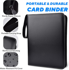 Portable 9-Pocket Trading Card Binder, Holds 1080 Cards with 60 Removable Double