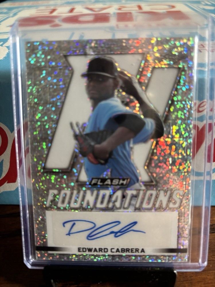 2020 Leaf Flash Foundations #FF2EC1 Edward Cabrera Autograph Auto Cubs Marlins