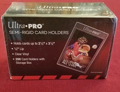 Ultra Pro Semi-Rigid Card Holders – 200 Holders with Storage Box Factory Sealed
