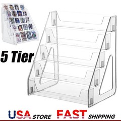 Card Display Stand 5-Tier Acrylic Organizer Clear Graded Card Shelf for Desk