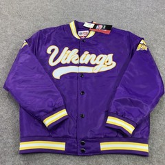 Minnesota Vikings Jacket Mens Medium Purple NFL Football Ultra Game Bomber NWT