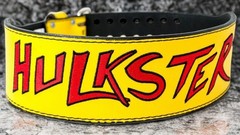 yellow Hulk Hogan Leather Gym Belt with Weight Lifting, Available in All Sizes