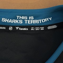Fanatics NHL San Jose Sharks Hockey Jersey Black Size 2XL Blank