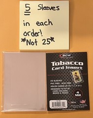 BCW TOBACCO CARD INSERT SLEEVES X5 Per Order **NOT A Full 25 Pack**