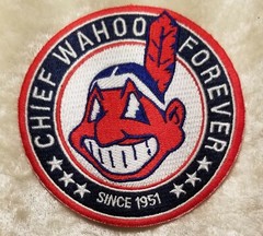 Cleveland Indians Chief Wahoo Forever 3″ Hat Size Iron/Sew On Embroidered Patch