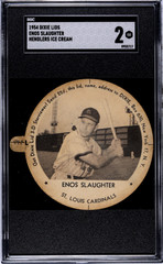 1954 Dixie Lids Enos Slaughter – SGC 2 WITH TAB CLEAN