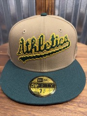 New Era Oakland Athletics Classic 8-Bit Wordmark 59FIFTY Fitted Hat 7 1/4 New