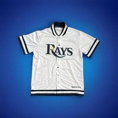 Tampa Bay Rays Button-Front Jersey Shirt M