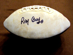 RAY GUY # 8 OAKLAND RAIDERS HOF SIGNED AUTO LIMITED EDITION RAIDERS FOOTBALL JSA