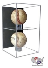 Wall Mount Double Baseball Display Case by GameDay Display UV Protecting USA