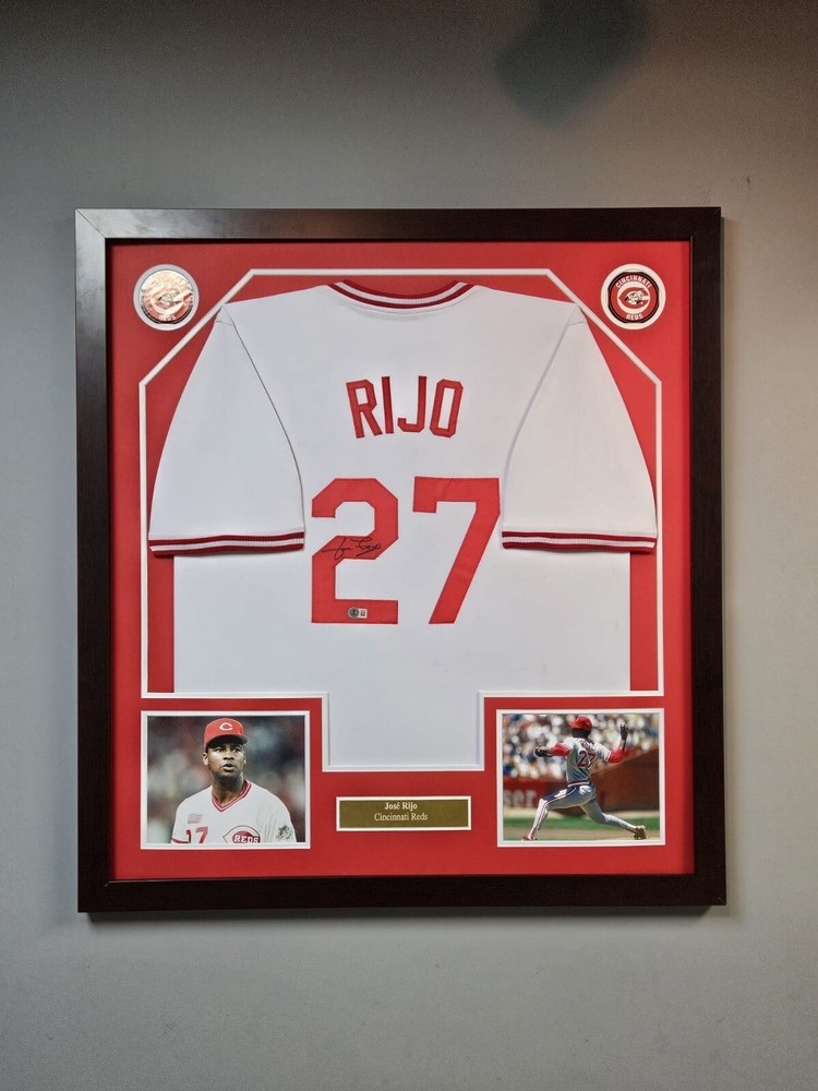 Cincinnati Reds Jersey Framed Jose Rijo Signed Custom Beckett BAS COA