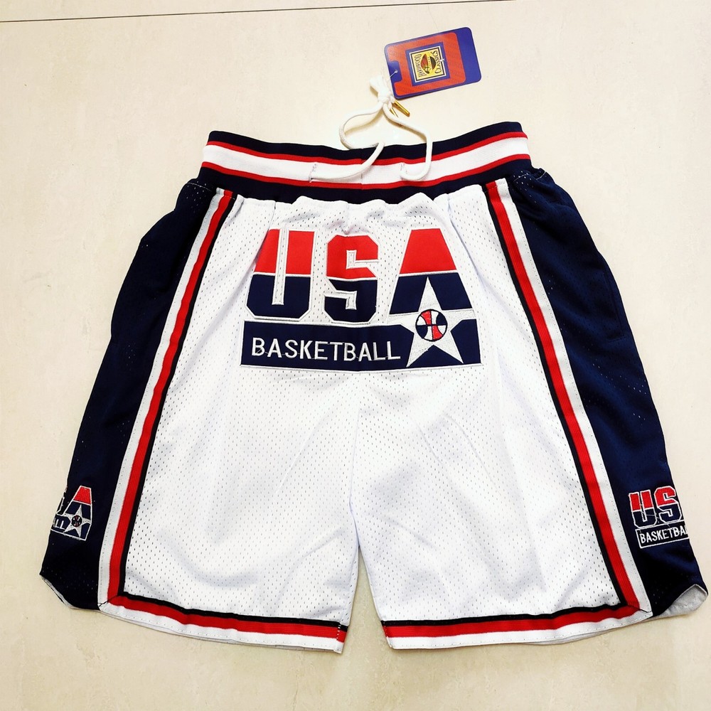 Men’s USA Basketball Short Pants Stitched With Pocket S-3XL