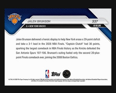 2025-26 NBA Topps Now #337 Jalen Brunson New York Knicks NBA Finals – PRESALE