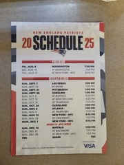 2025 New England Patriots Magnetic Schedule NFL officially Licensed