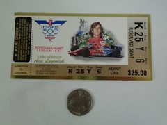 1991 Indy 500 Used Race Ticket Stub Reserved Seat Stand K Sec. 25 Row Y Seat 6