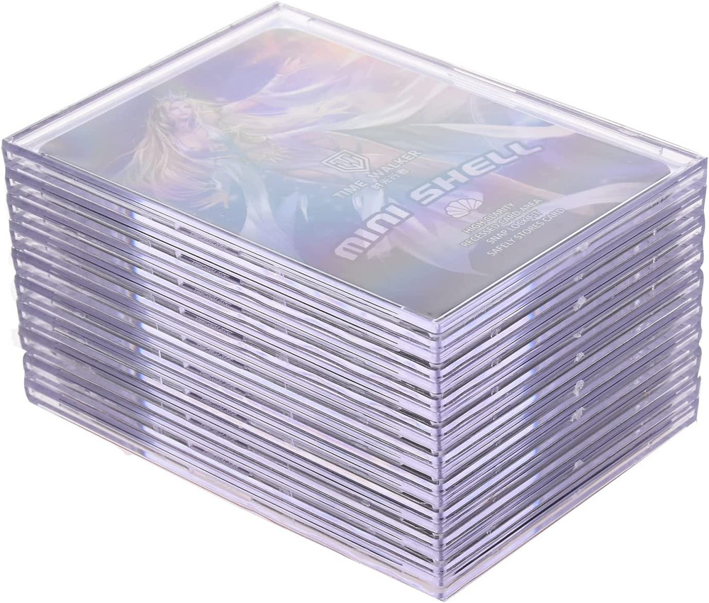 Trading Card Sleeves Hard Plastic Clear Case Holder 10 Baseball Cards Topload +