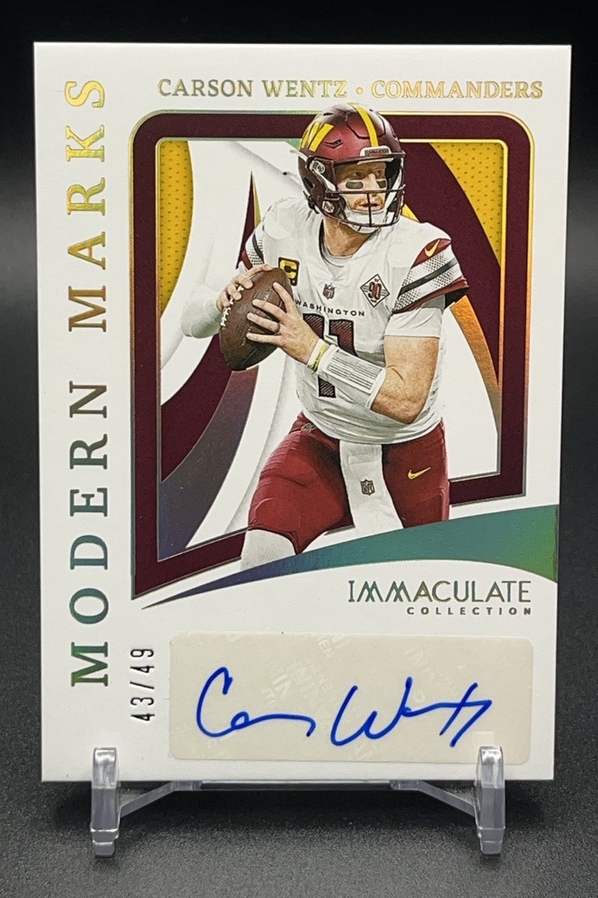 2022 Carson Wentz Panini Immaculate Collection Modern Marks Auto /49 #MMA-CWE