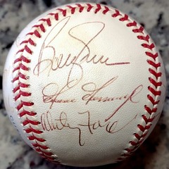 Reggie Jackson Whitey Ford Bobby Murcer Goose Gossage Signed Baseball JSA AH LOA