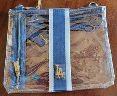 Los Angeles LA Dodgers Clear Transparent Stadium Bag Adjustable Strap White Blue