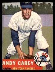 1953 Topps Baseball #188 Andy Carew EX (Trimmed)