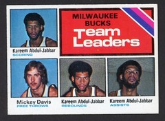 1975-76 Topps MILWAUKEE BUCKS Leaders Kareem Abdul-Jabbar #126 EX/MT Condition!