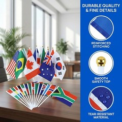 UPEOXT 50 Pcs Flags of The World, 2026 Soccer Decorations, 42 50