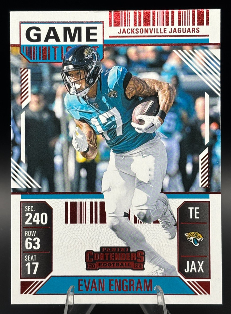 2024 Panini Contenders EVAN ENGRAM Red Foil Game Ticket Jacksonville Jaguars #45
