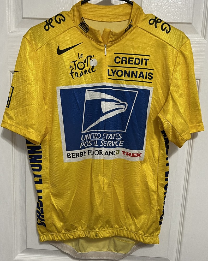 Nike Le Tour de France USPS Cycling Jersey Yellow Men’s XL Vintage Y2K