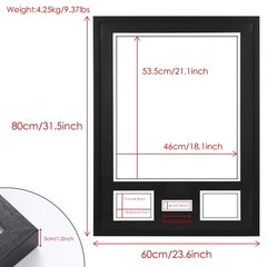 Jersey Display Case with UV Plexiglass, Mat & Pinboard for Sports Shirt (3 Pack)