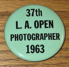 1963 Los Angeles LA Open Golf Tournament Ticket Badge Arnold Palmer Wins PGA #36