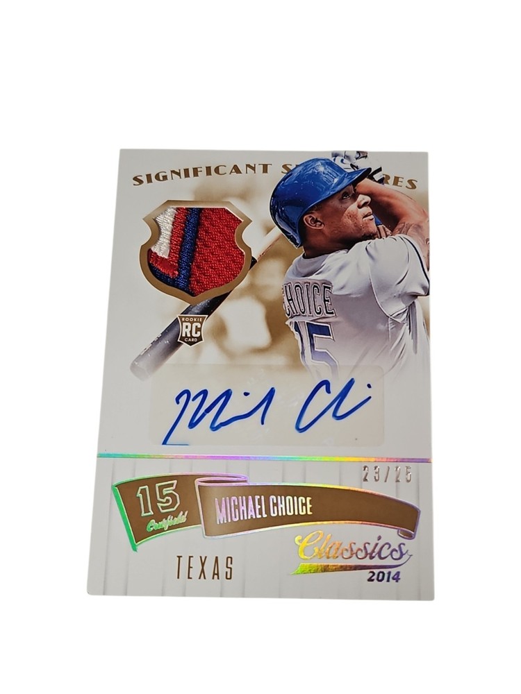 🔥 2014 Classics Significant Signatures Bat #90 Michael Choice 23/25