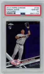 Aaron Judge 2017 Topps Chrome Catching Rookie PSA 10 GEM MT #169 Yankees RC