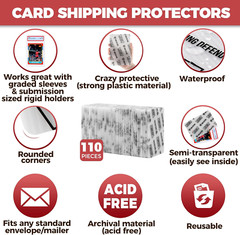 Card Protectors Trading Cards Shipping Supplies, 110-Pack 4” X 6” Graded Card