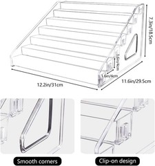 Trading Card Display Stand 7-Tier Greeting Card Display Stand 12 in Acrylic