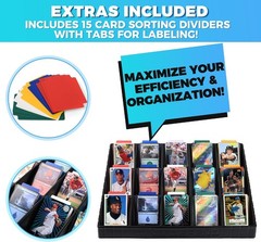 2 Pack Card Sorting Tray – Stackable Trading Cards Organizer, 15-Compartment …