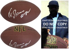 Ed Jones Signed Football Proof COA Autographed Dallas Cowboys Ed Too Tall Jones