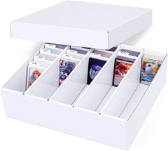 5 Row Trading Card Storage Box, 1 Pack Cardboard Storage Box with Divider